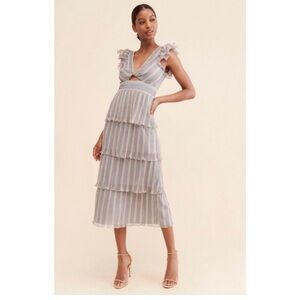 Saylor Striped Ruffle Tiered Dress